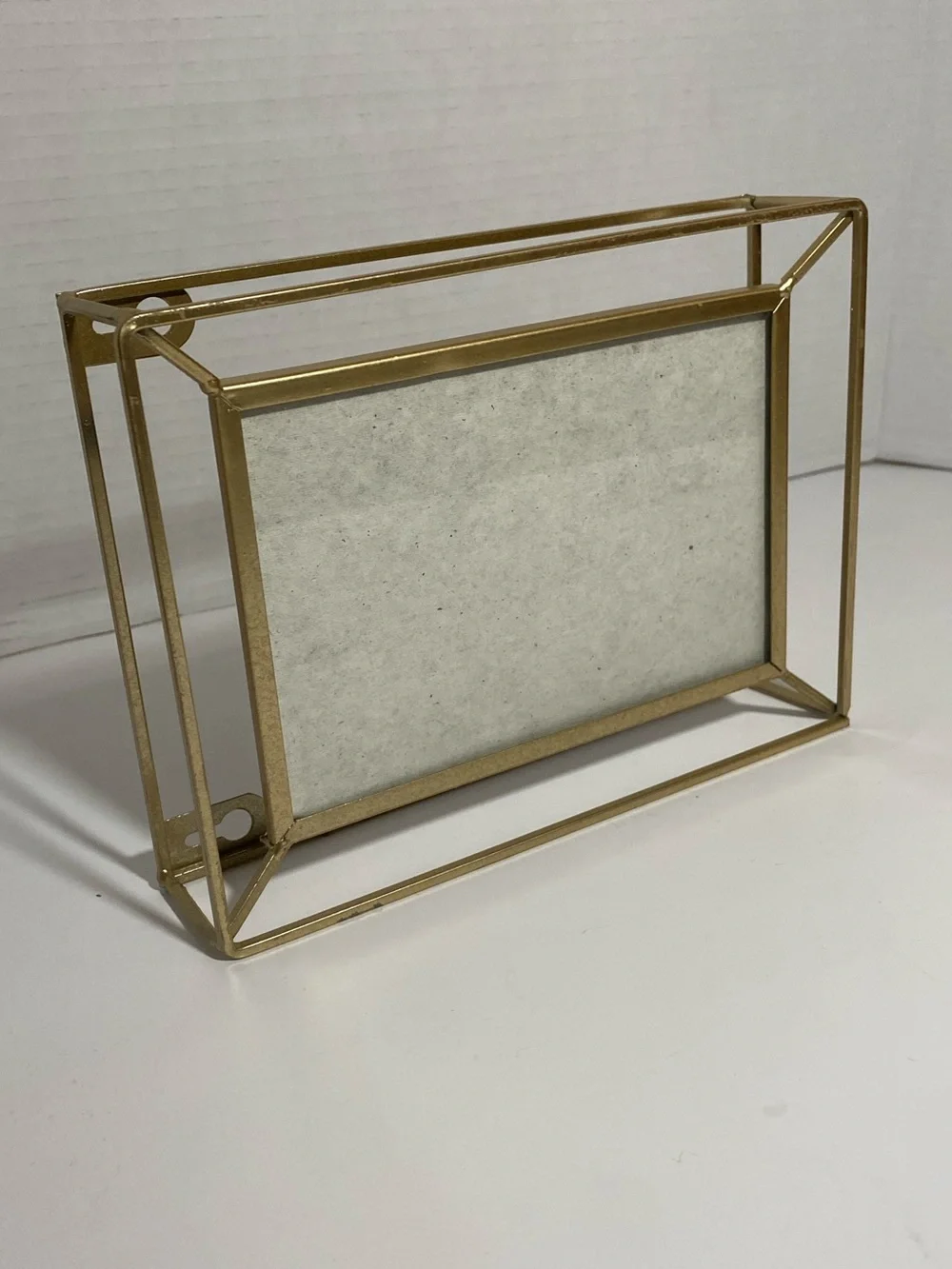 Gold Metal Geometric Picture Frame Freestanding or Mounted Gallery Wall Decor